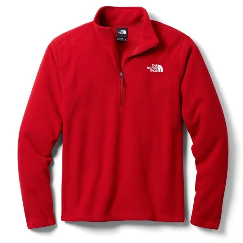 The North Face Men's 1/4 Zip Red Fleece Size S